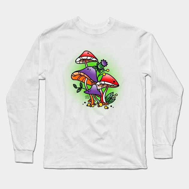 Mushrooms Long Sleeve T-Shirt by Mhaddie